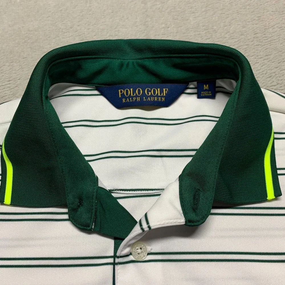 Polo Golf Ralph‎ Lauren Shirt Mens M Performance Striped US Open Oakmont USGA
